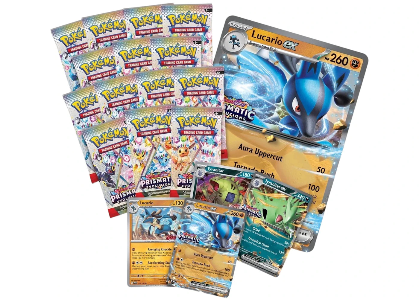 Pokémon Scarlet & Violet Prismatic Evolutions Lucario ex & Tyranitar ex Premium Collection 2025 (Sam's Club Exklusiv) 2er-Set
