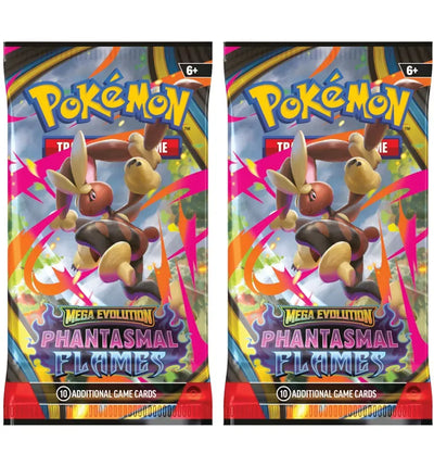 2025 Pokémon Mega Evolution Phantasmal Flames Mega Lopunny Booster Pack 2x Lot