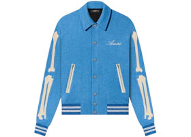AMIRI Bones Varsity Jacket Blue