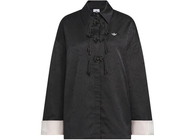 adidas Womens New Chinese Loose Fit Shirt Jacket (Asia Sizing) Black