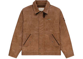 Aime Leon Dore Leather Aviator Jacket Brown