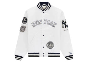 Aime Leon Dore Yankees Satin Stadium Jacket Cream