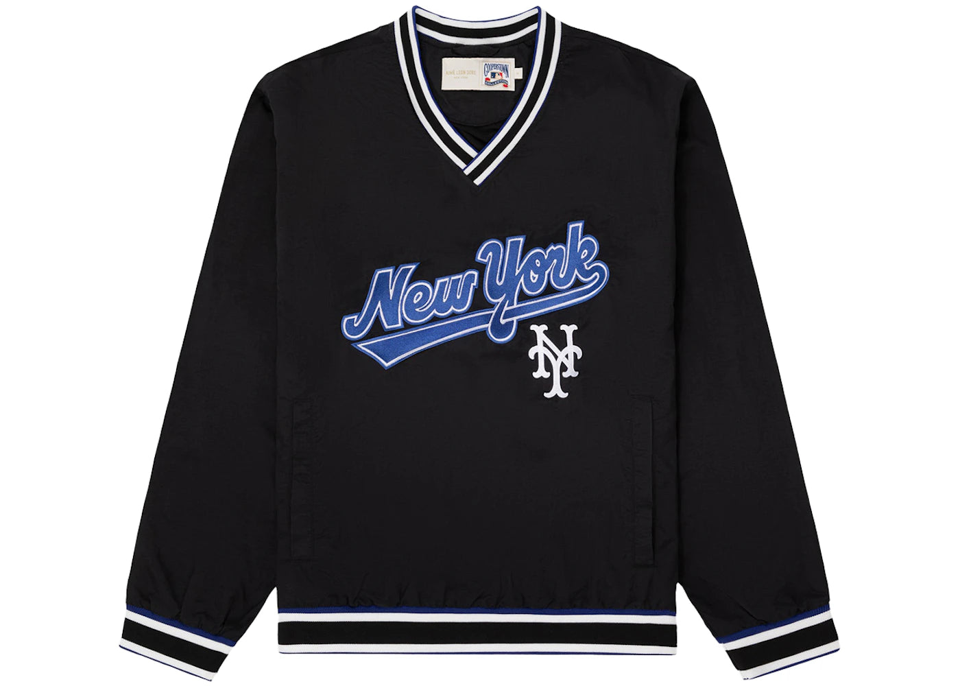 Aime Leon Dore x New York Mets Nylon V-Neck Pullover Black
