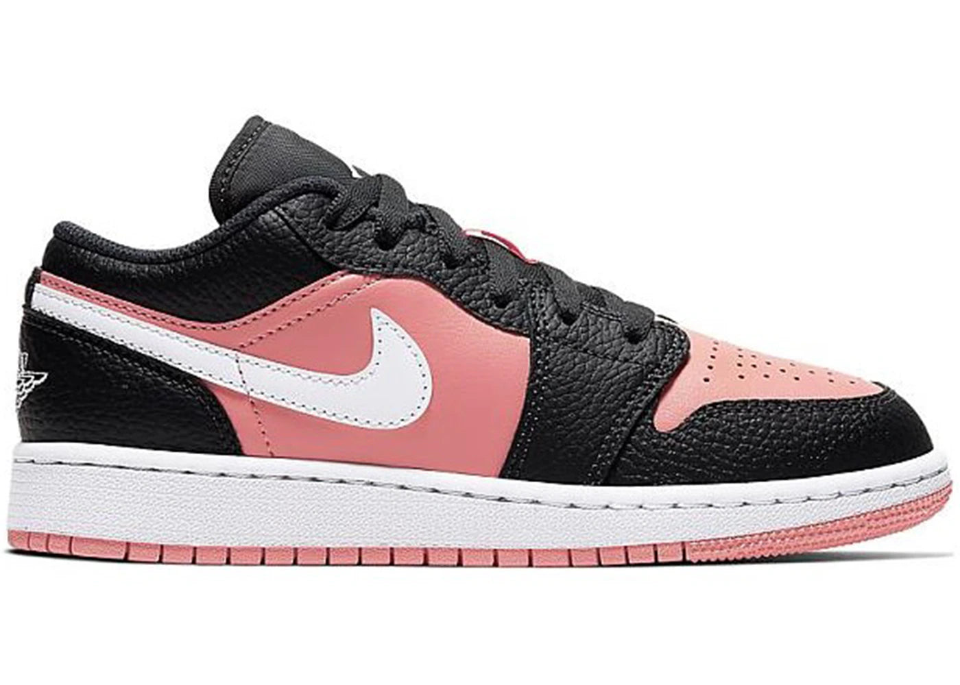 Jordan 1 Low Black Pink Quartz (GS) sneakers - authentic Jordan shoes