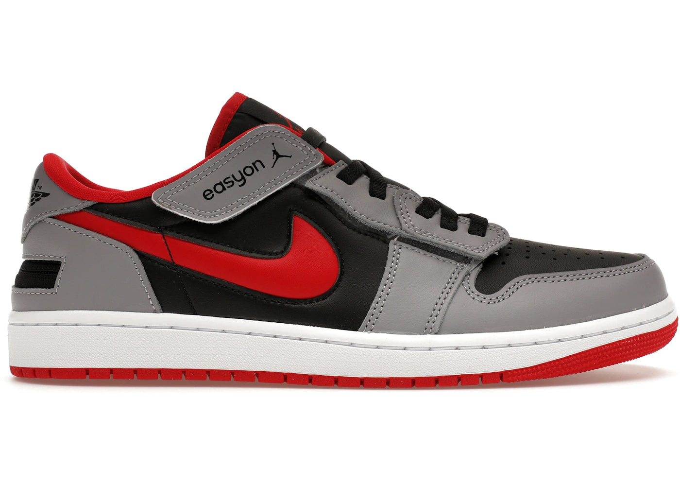 Jordan 1 Low Flyease Fire Red Cement Grey