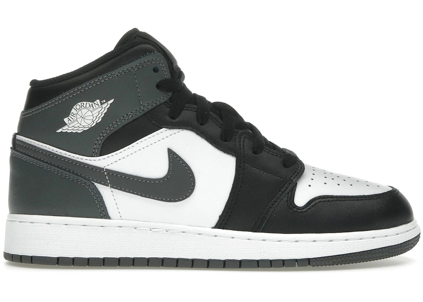 Jordan 1 Mid Black White Iron Grey (GS)