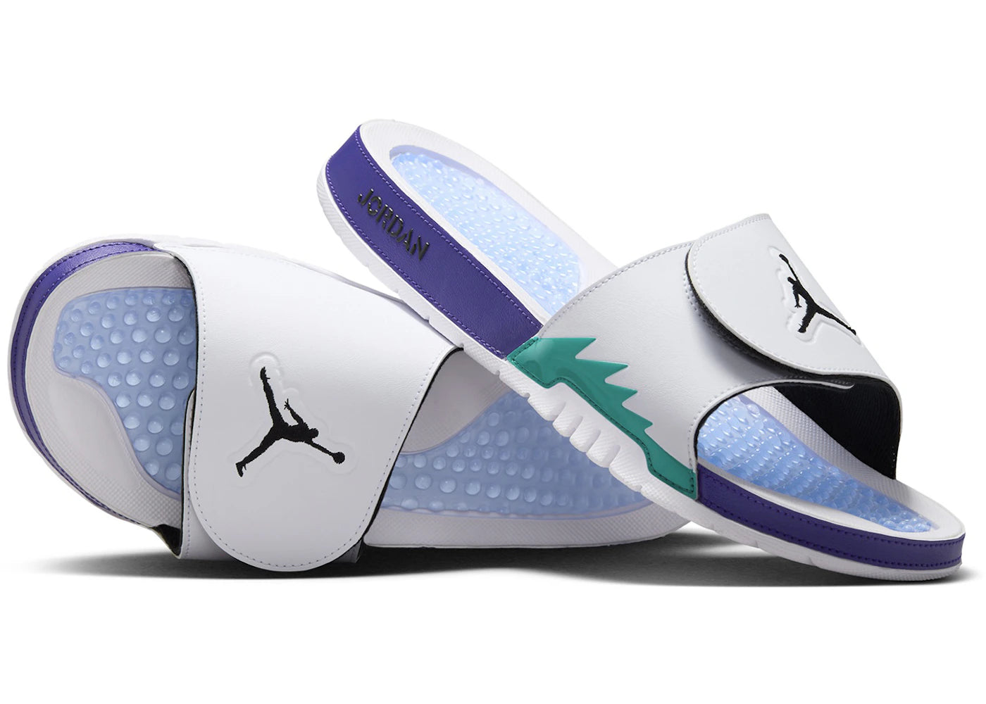 Jordan Hydro 5 Retro Slide White New Emerald Grape Ice Black