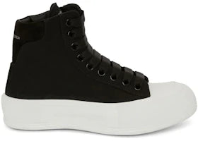 Alexander McQueen Deck Plimsoll High Top Sneaker Black White (Women's)