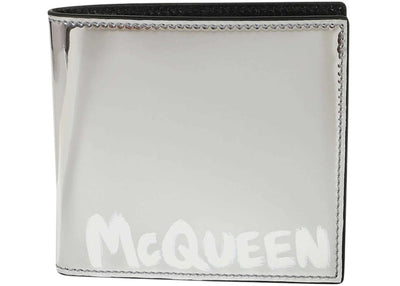 Alexander McQueen Mcqueen Graffiti Wallet Silver