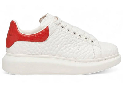 Alexander McQueen Oversized Off White Red Grainy Leather