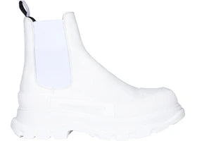 Alexander McQueen Tread Slick Chelsea Boot Leather Triple White