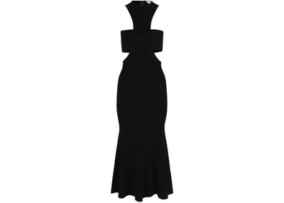 Alexander McQueen Women's Slashed Harness Midi Dress Black