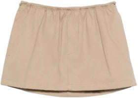 Alexander Wang Women's Mid-Rise Mini Logo Elastic Skirt Warm Taupe