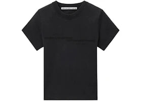 Alexander Wang Women's Mirrored Logo Print Shrunken Tee Washed Black