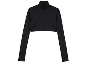 Ambush Mini Monogram Crop Top Shirt Black
