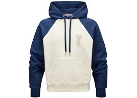 Ami Paris Ami De Coeur Heart Logo Hoodie Cream/Blue