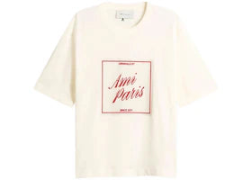 Ami Paris Ami De Coeur Heritage Print T-shirt Cream