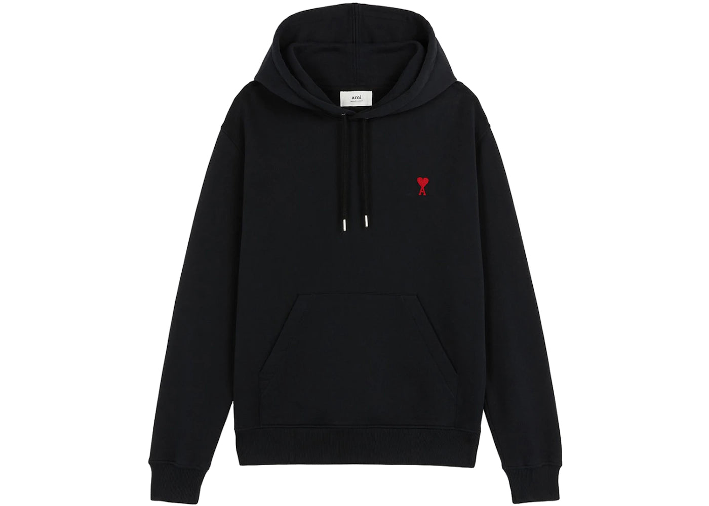 Ami Paris Ami De Coeur Embroidered Logo Hoodie Black/Red