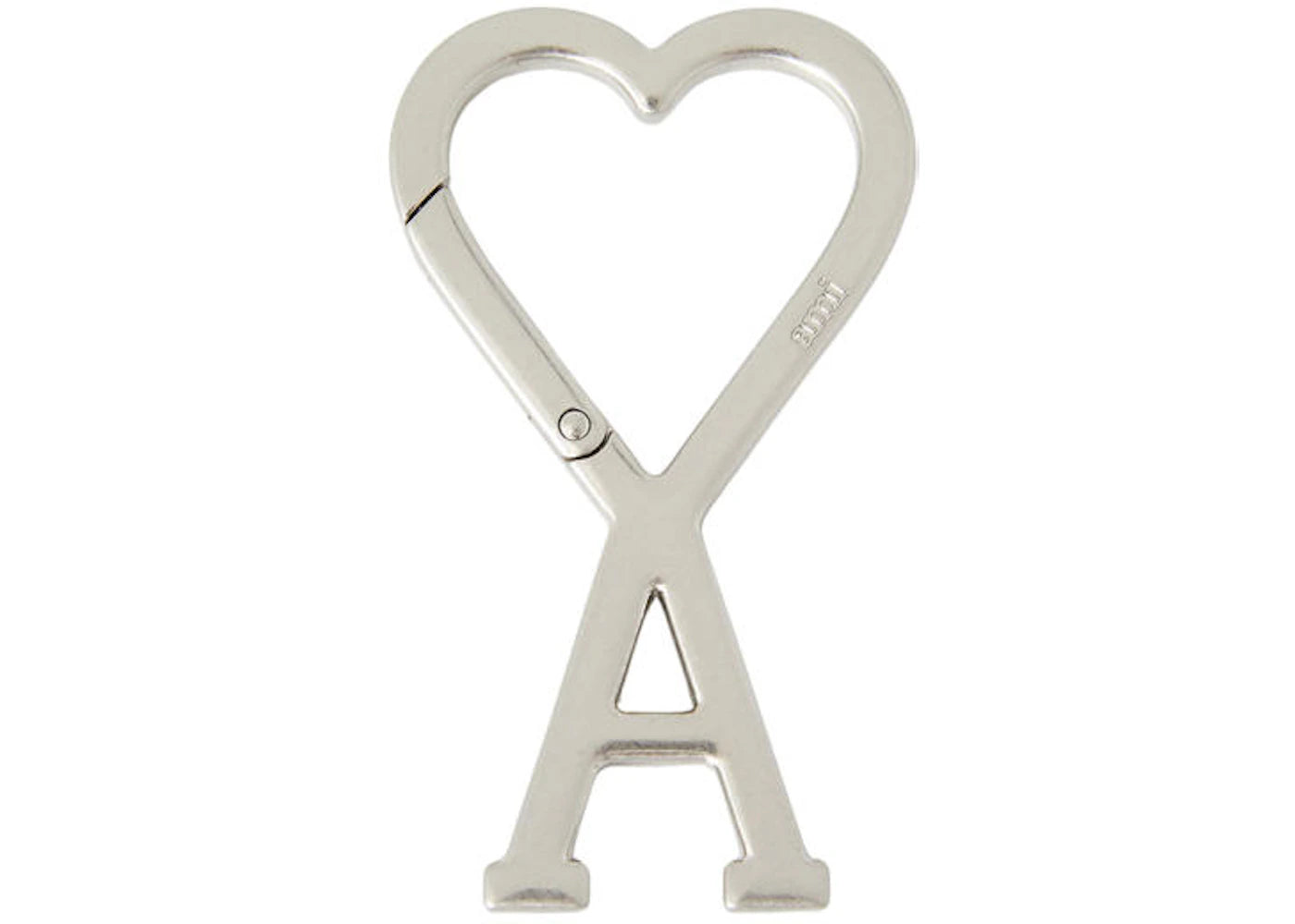 Ami Paris Ami de Coeur Hook Keyring Vibrated Silver