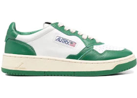 Autry Medalist Leather Low White Green (Women's)