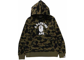 BAPE 1st Camo College Pullover Hoodie (FW23) Green