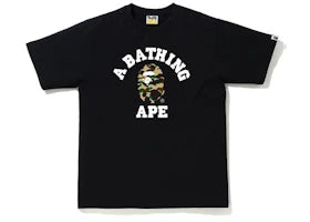 BAPE 1st Camo College T-Shirt Black/Yellow