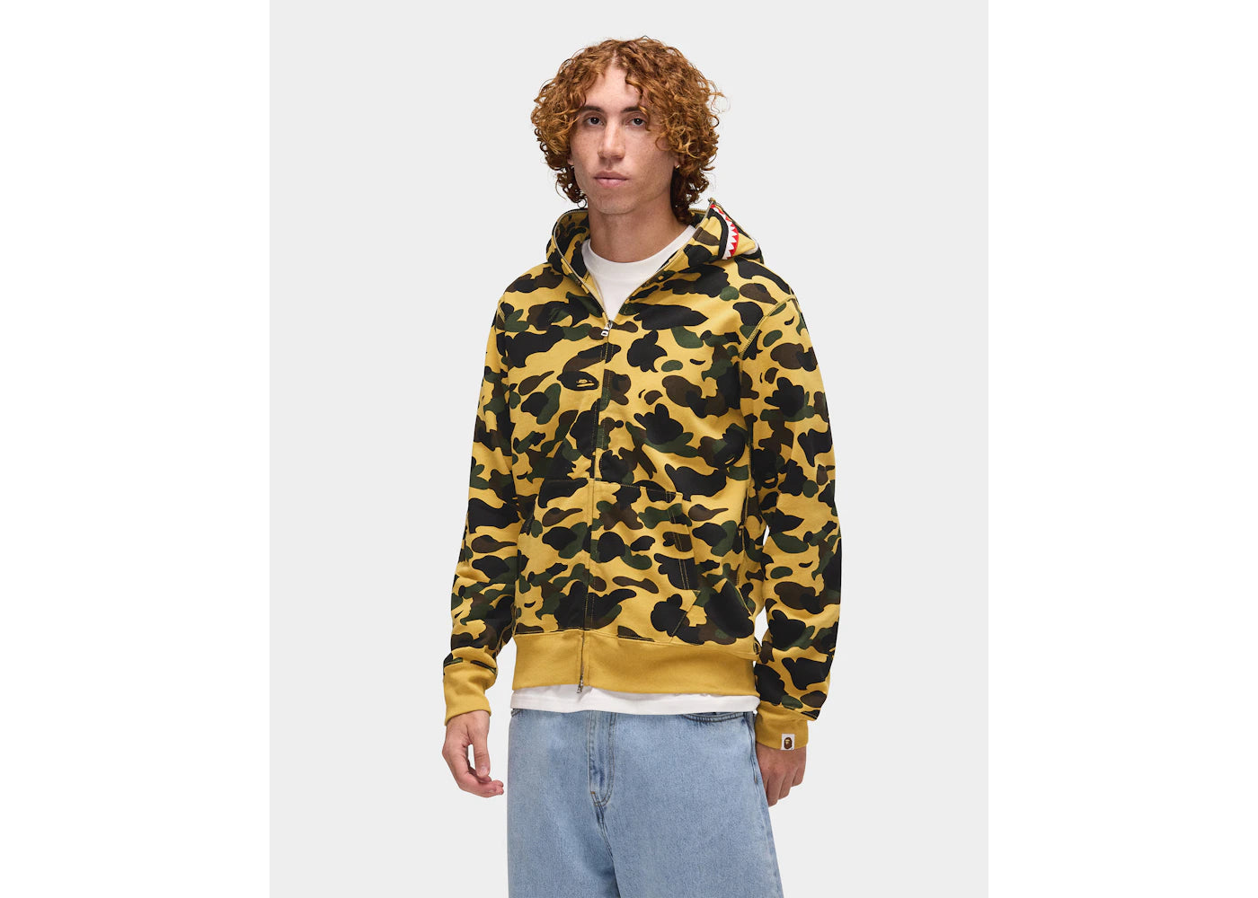 BAPE 1st Camo Shark Full Zip Hoodie Yellow