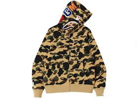 BAPE 1st Camo Shark WGM Full Zip Hoodie Yellow