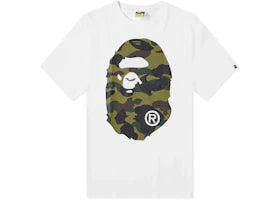 BAPE A Bathing Ape 1st Camo Big Ape Head RLX Tee White/Green