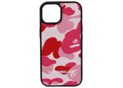 BAPE ABC Camo Cloth Fabric iPhone 15 Case Pink