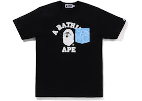 BAPE ABC Sea Surface Camo Pocket College Tee Black