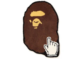 BAPE Ape Head Online Rug Brown