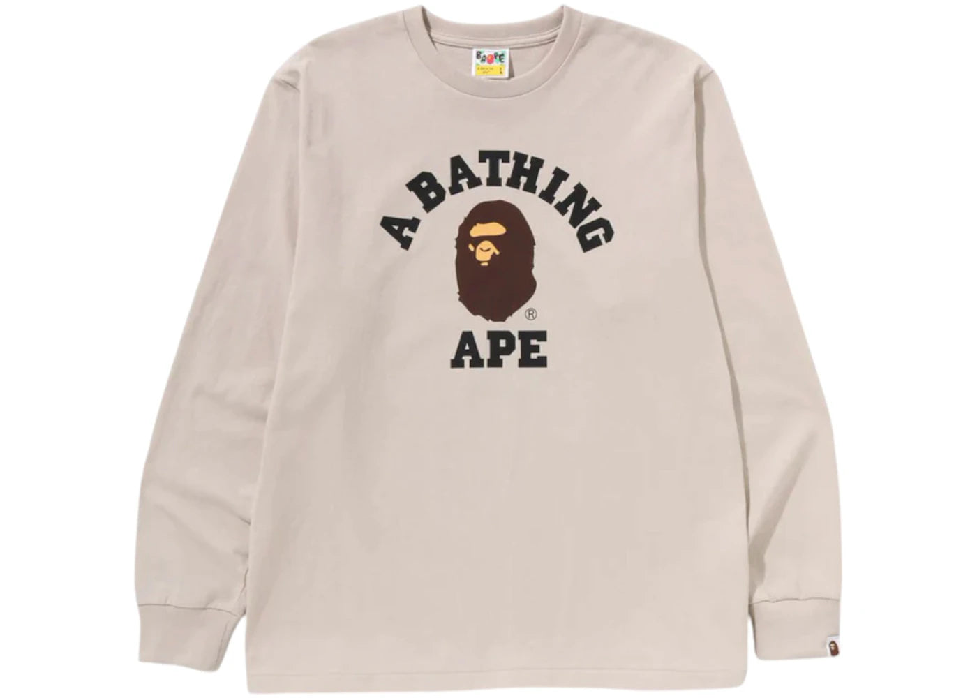 BAPE College L/S Tee (SS25) Beige