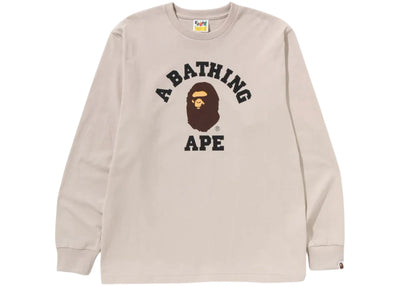 BAPE College L/S Tee (SS25) Beige