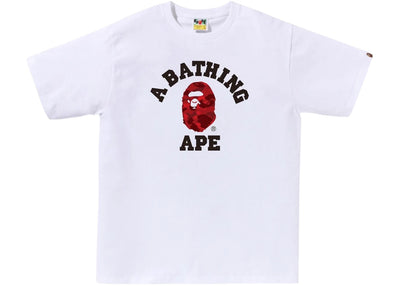 BAPE Color Camo College 1J80-110-019 Tee White/Red