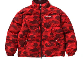 BAPE Color Camo Reversible Down Jacket Red
