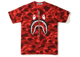 BAPE Color Camo Shark Tee Red