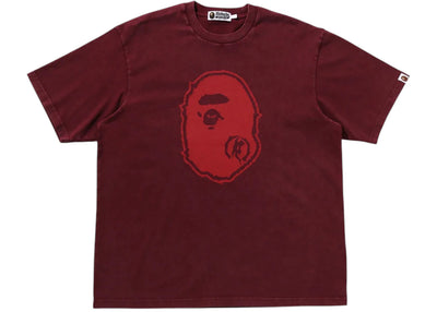 BAPE Garment Dye Ape Head Relaxed Fit Tee Burgundy