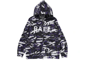 BAPE Glitch Woodland Camo Full Zip Hoodie Purple