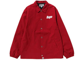 BAPE Logo Coach Jacket Red