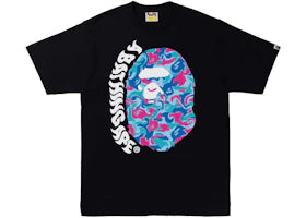 BAPE Marble Camo Ape Head Tee Black