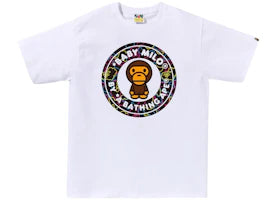 BAPE Neon Camo Milo Busy Works Tee White