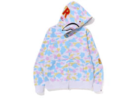 BAPE New Multi Camo 2nd Shark Full Zip Hoodie White