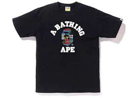 BAPE Patchwork College Patchwork Tee Black