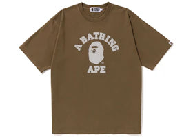 BAPE Pigment Dyed College Relaxed Fit Tee Beige