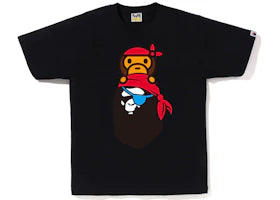 BAPE Pirate Milo On Ape Head Tee Black