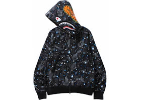 BAPE Space Camo Shark WGM Full-Zip Hoodie Black