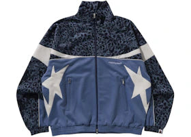 BAPE Wild Leopard Pattern Relaxed Fit Track Jacket Blue
