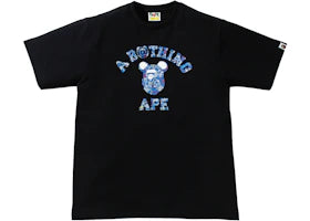 BAPE x Bearbrick Camo Bear College Tee Black