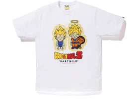 BAPE x Dragon Ball Z Super Saiyan Vegeta & Son Goku Baby Milo Tee White